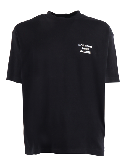 DROLE DE MONSIEUR BLACK Bold Slogan T-shirt