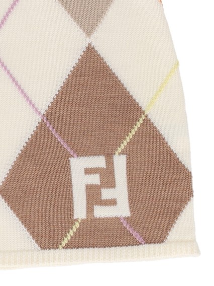 Fendi Jr FF ARGYLE KNIT SKIRT