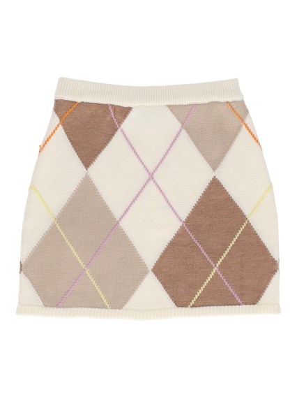 Fendi Jr FF ARGYLE KNIT SKIRT