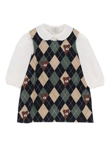Fendi Jr ARGYLE BEAR PRINT CORDUROY