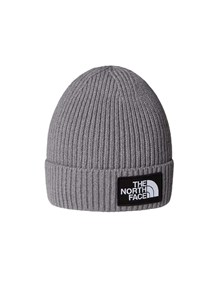 THE NORTH FACE KIDS KIDS TNF LOGO BOX CUFFED BEANIE TNF MEDIUM GREY HEATHER