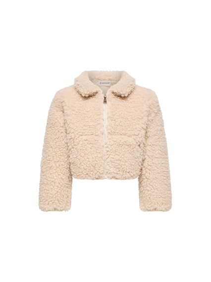 MONCLER ENFANT WHITE ZIP UP CARDIGAN