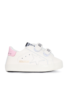 Golden Goose SNEAKERS BABY SCHOOL SET NAPPA UPPER STRIPES AND STAR LEATHER HEEL WHITE/BABY PINK