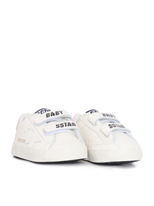 Golden Goose SNEAKERS BABY SCHOOL SET NAPPA UPPER STRIPES AND STAR LEATHER HEEL WHITE/BABY PINK