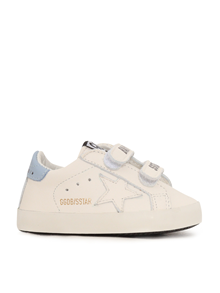 Golden Goose SNEAKERS BABY SCHOOL SET NAPPA UPPER STRIPES AND STAR LEATHER HEEL WHITE/POWER BLUE