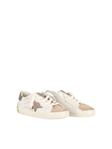 Golden Goose SNEAKERS SUPER STAR LEATHER UPPER SUEDE STAR TOE TONGUE SPUR AND HEEL MILK/DARK GREY/BEIGE