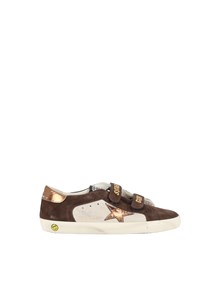 Golden Goose SNEAKERS OLD SCHOOL LAMINATED SUEDE AND SUEDE UPPER LAMINATED LEATHER STAR AND HEEL SAND/BROWN