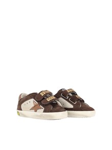 Golden Goose SNEAKERS OLD SCHOOL LAMINATED SUEDE AND SUEDE UPPER LAMINATED LEATHER STAR AND HEEL SAND/BROWN