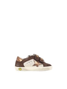 Golden Goose SNEAKERS OLD SCHOOL LAMINATED SUEDE AND SUEDE UPPER LAMINATED LEATHER STAR AND HEEL SAND/BROWN