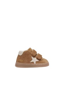 GOLDEN GOOSE SNEAKERS JUNE SUEDE UPPER TOE AND STRAP NAPPA STARP AND HEEL TOBACCO/CREAM