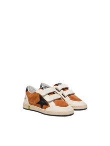 GOLDEN GOOSE SNEAKERS BALL STAR STRAP SUEDE AND LEATHER UPPER LEATHER STAR TOE SPUR AND HEEL RUST/BLACK/CREAM