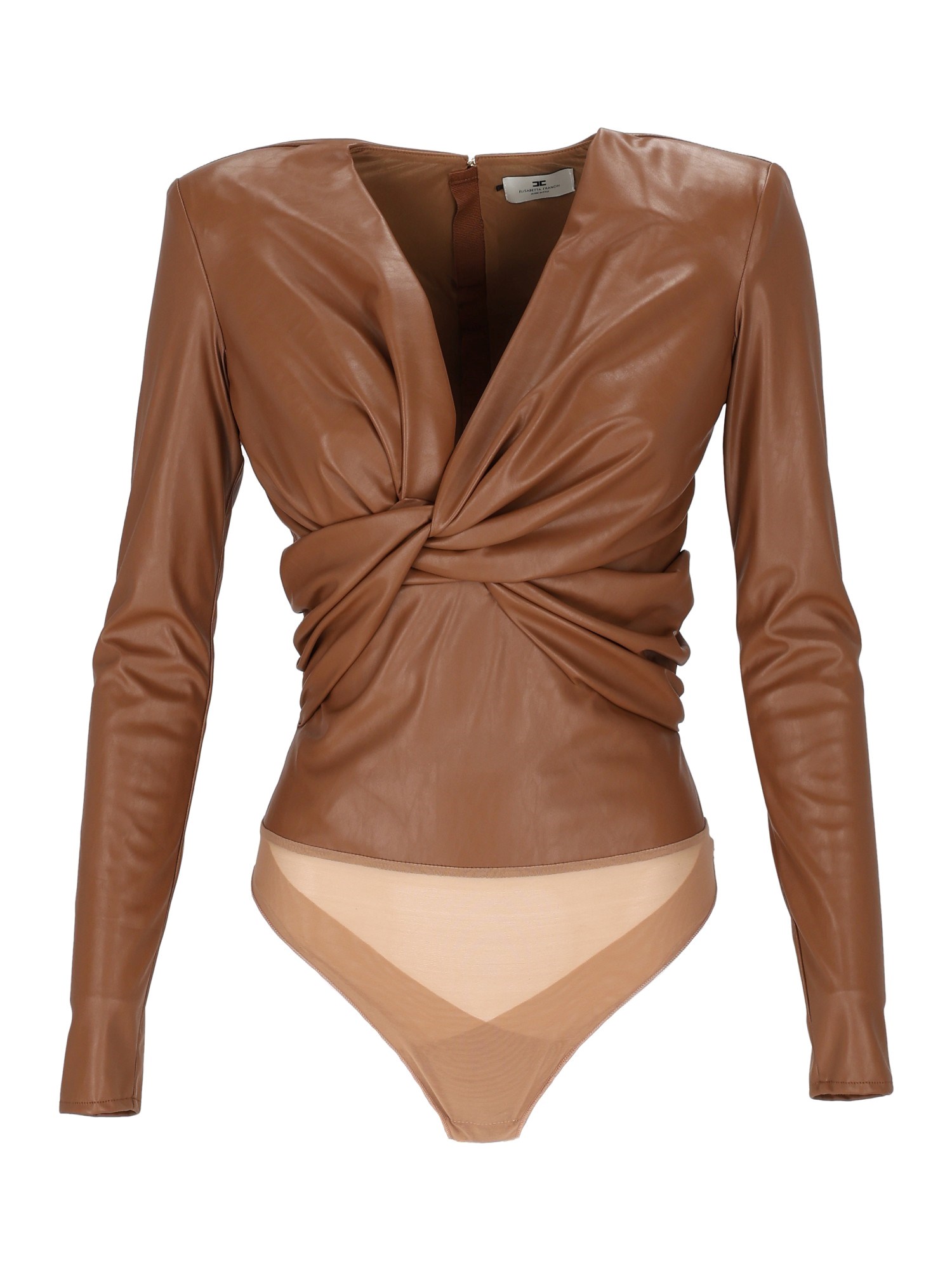 Elisabetta Franchi Bodysuit In Brown