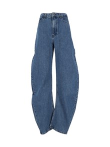 ROTATE DRAPED BARREL LEG JEANS Medium blue denim (Regular fit)