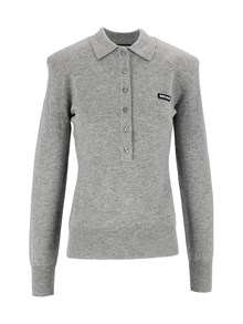ROTATE WOOL LONGLEEVE POLO Frost Gray (Regular fit)