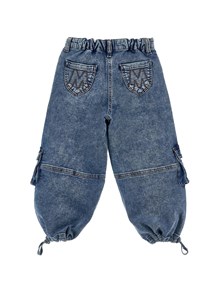 MONNALISA Sweatshirt-denim cargo jeans