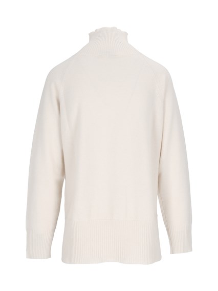 Kangra Cashmere RAGLAN TURTLENECK WI TH SLITS