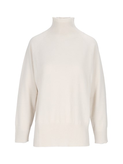 Kangra Cashmere RAGLAN TURTLENECK WI TH SLITS