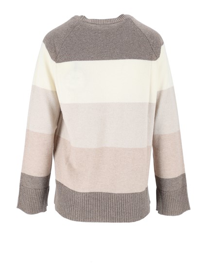 Kangra Cashmere MAXI STRIPE RAGLAN C REWNECK TOP