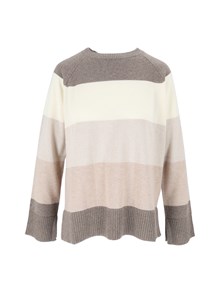 Kangra Cashmere MAXI STRIPE RAGLAN C REWNECK TOP