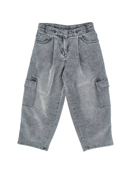 ERMANNO SCERVINO KIDS JEANS CARGO FLUID DRILL