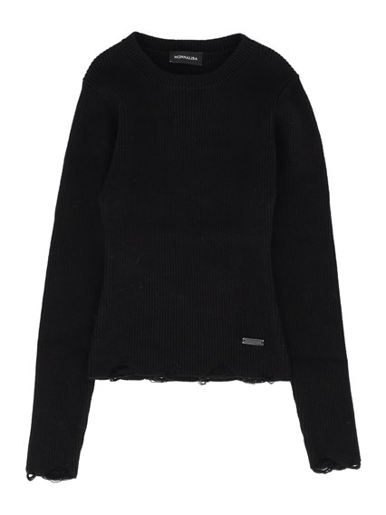 Monnalisa Ribbed crewneck knit