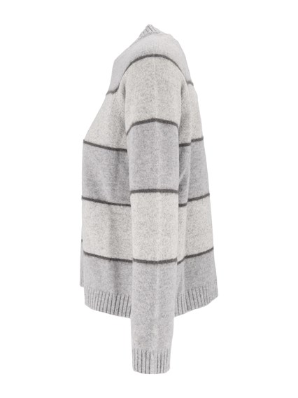 KANGRA CASHMERE STRIPED CREWNECK - V ARIEGATED YARN