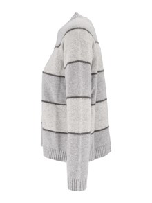 KANGRA CASHMERE STRIPED CREWNECK - V ARIEGATED YARN