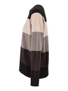 Kangra Cashmere MAXI STRIPE RAGLAN C REWNECK TOP