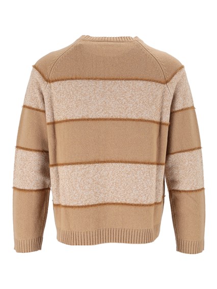 KANGRA CASHMERE STRIPED CREWNECK - V ARIEGATED YARN