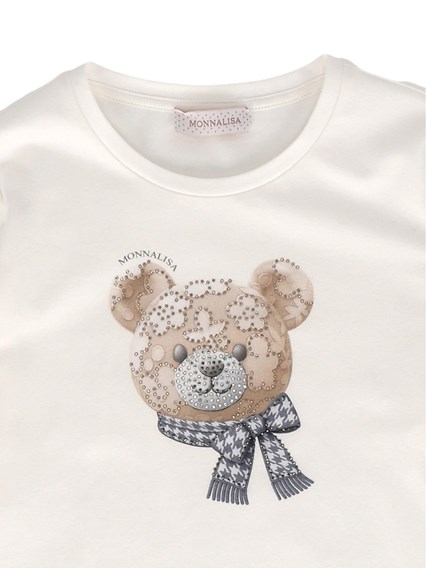 Monnalisa Bear flower regular tee