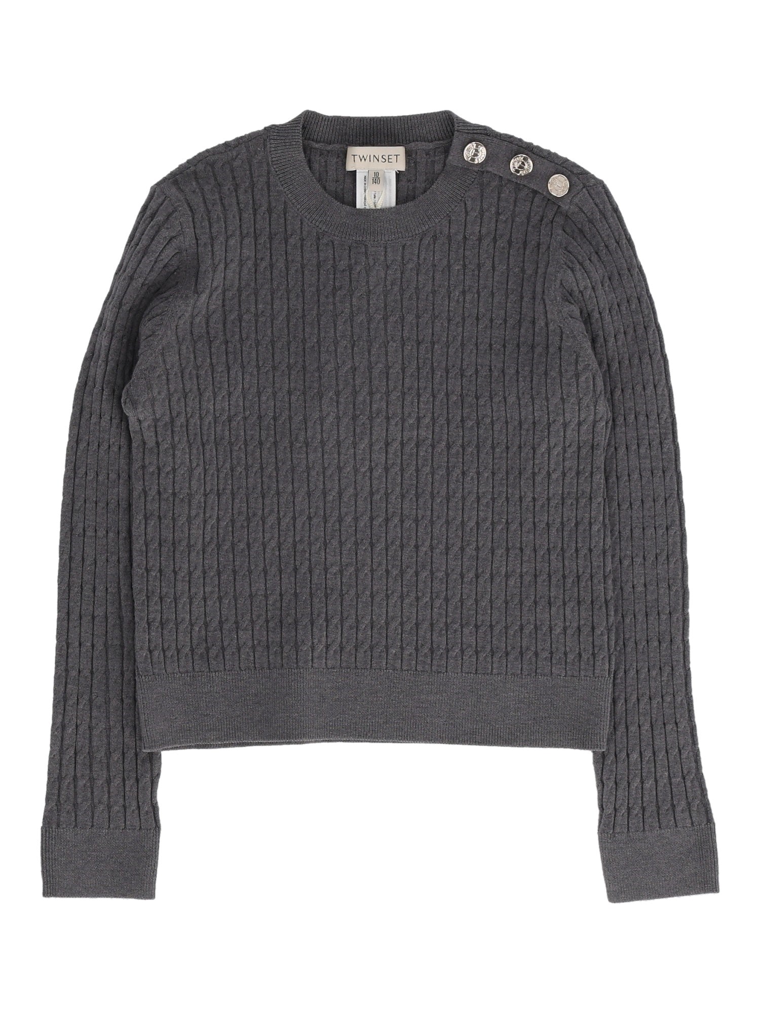 Twinset Kids' Crewneck Sweater In Gray