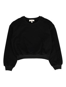 TWIN SET KIDS Cable-knit detail crewneck sweatshirt