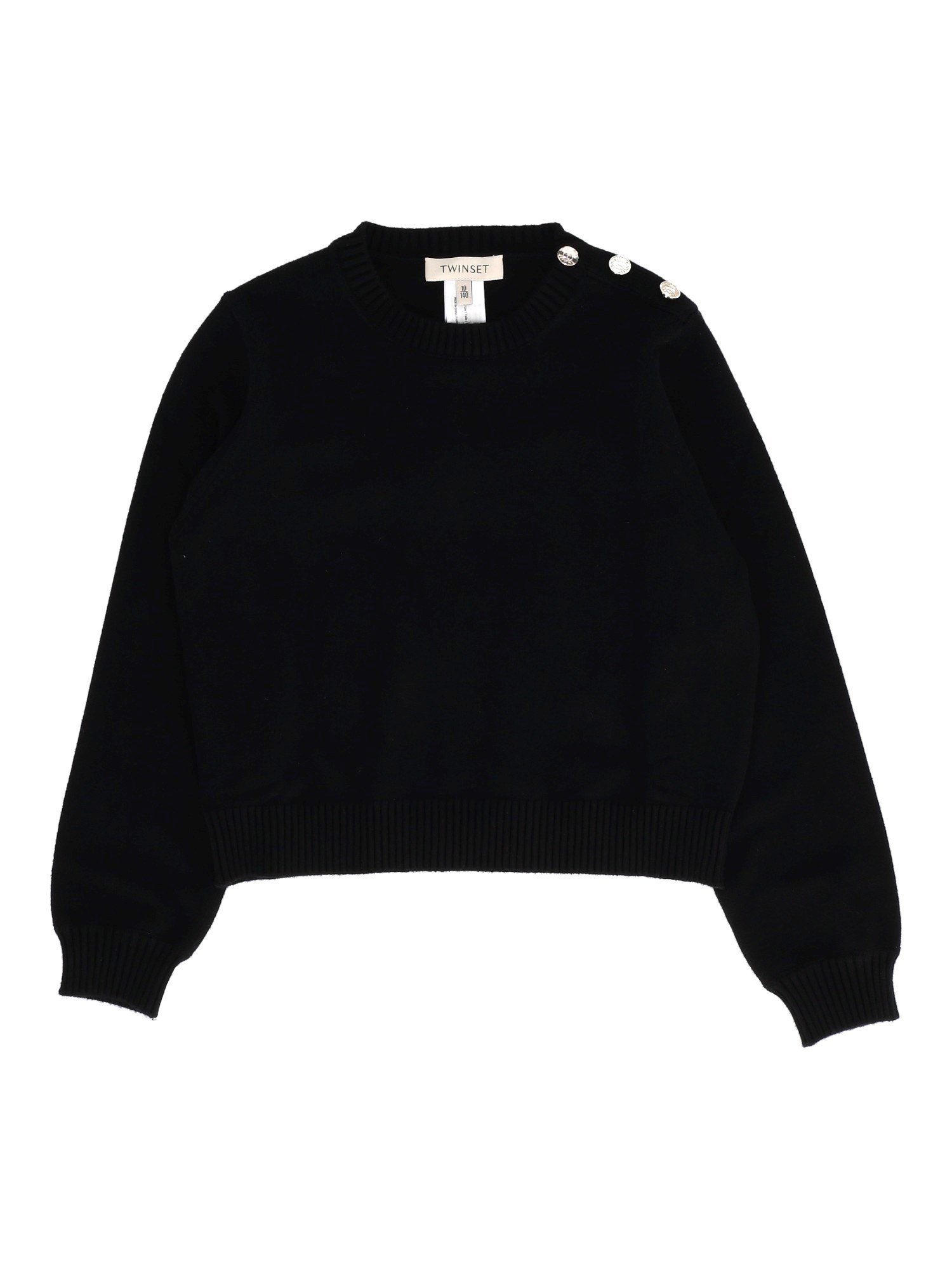 Twinset Kids' Crewneck Sweater In Black