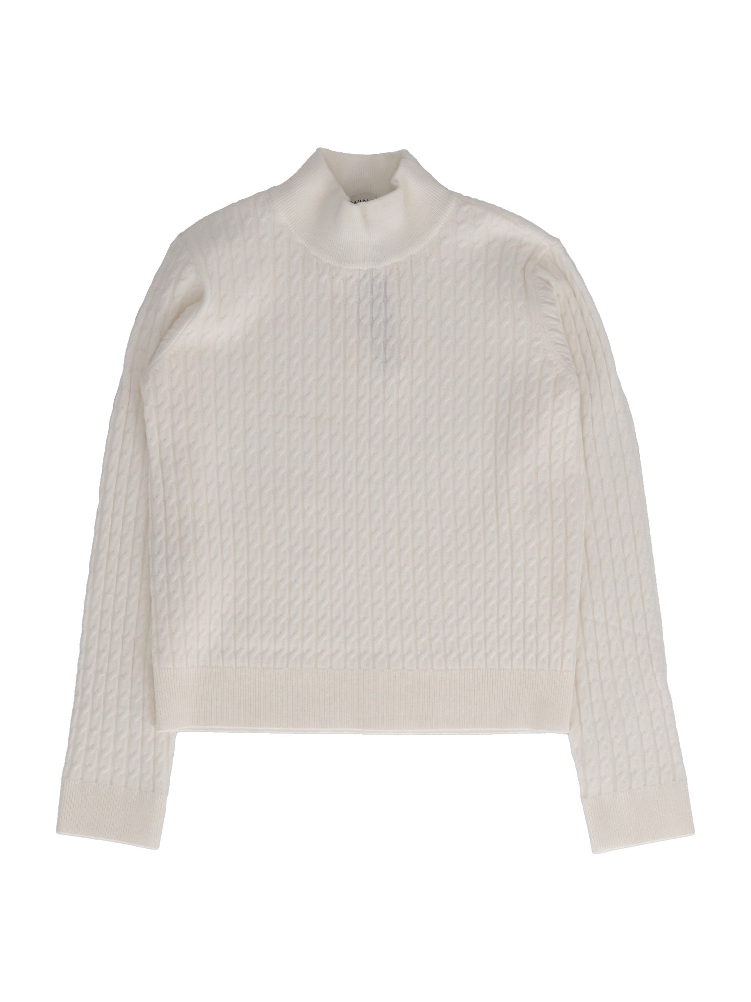 Twinset Kids' Knit Mock-neck Sweater In White