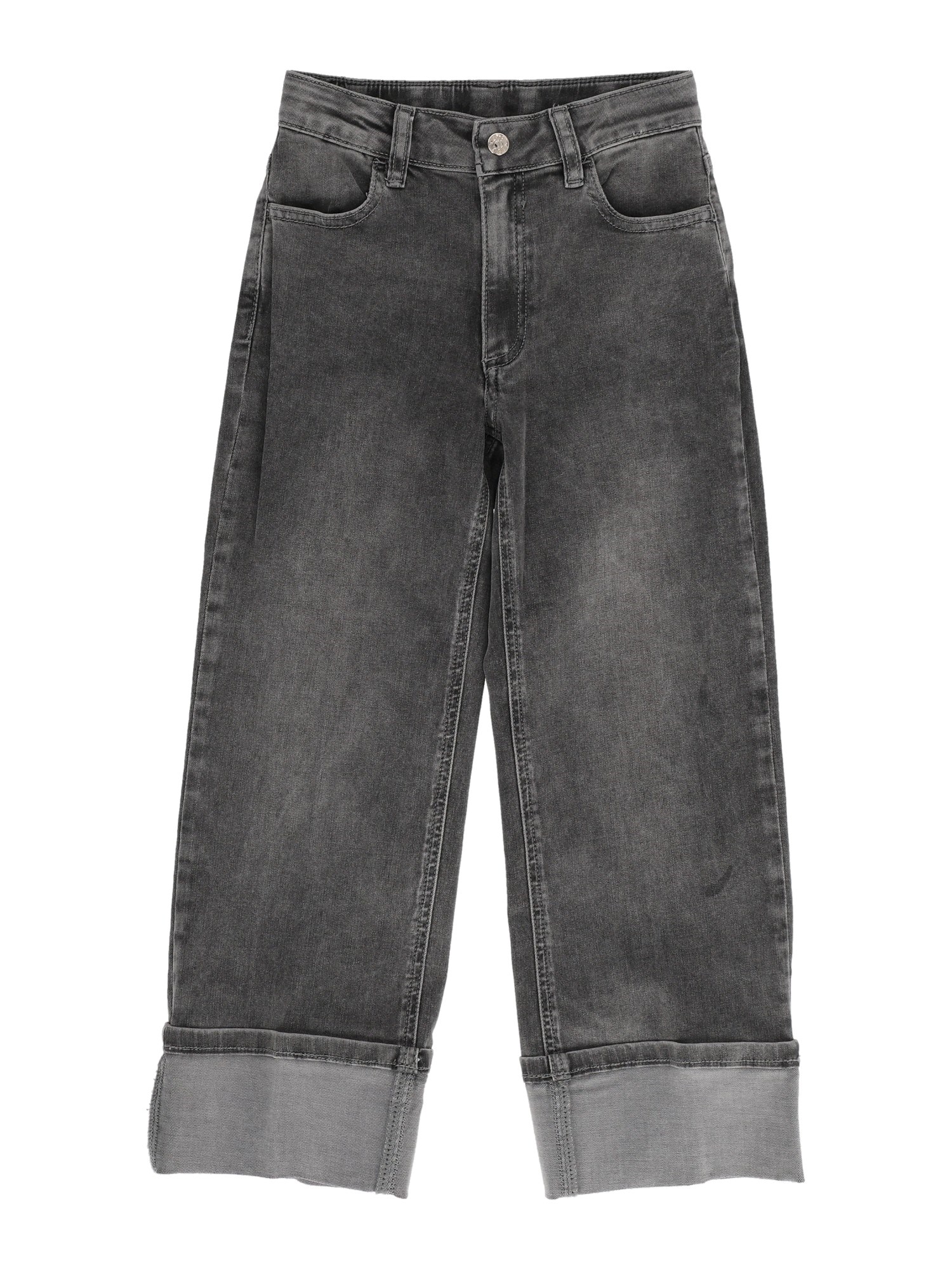 Twinset Kids' Seasonal Fit Cuffed Jeans In Gray