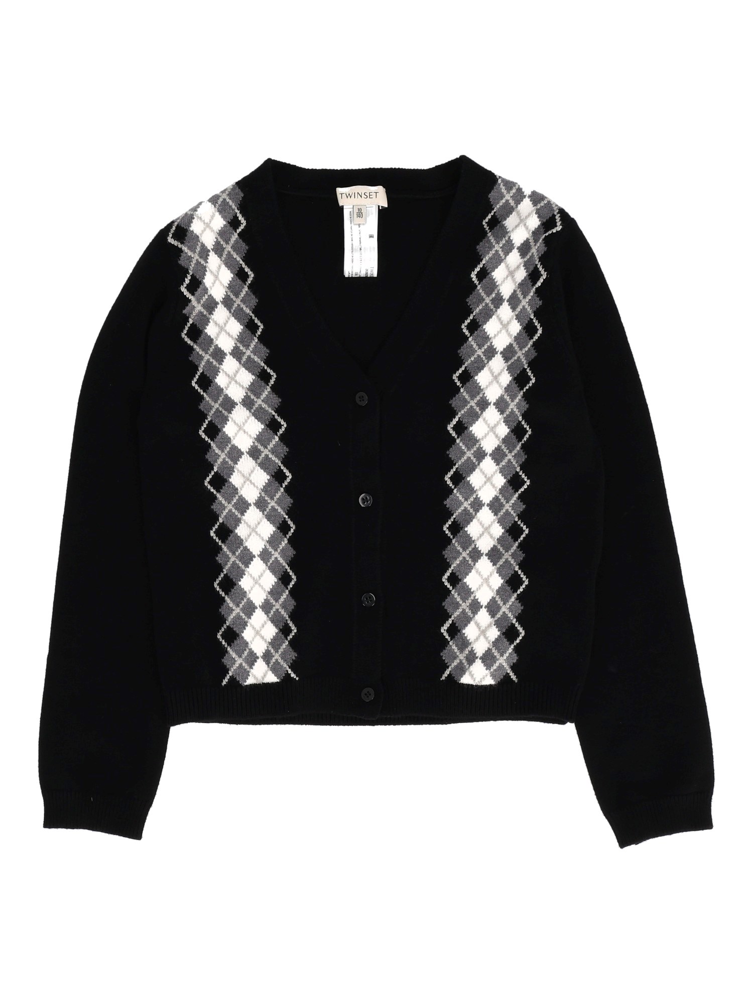 Twinset Kids' Knit Cardigan In Black