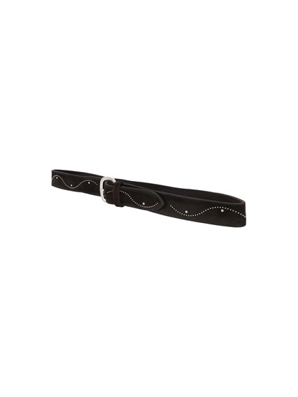 ALBERTO LUTI Studded suede belt
