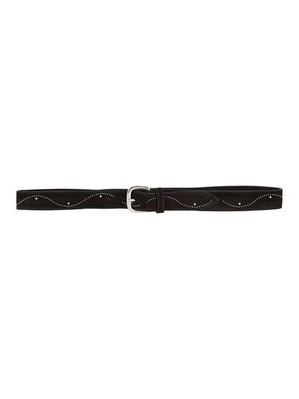 ALBERTO LUTI Studded suede belt