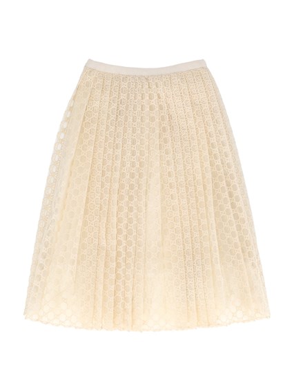 GUCCI KIDS SKIRT EMB. GG TULLE FROISSE