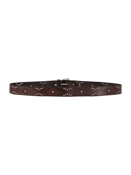 ALBERTO LUTI Laser-cut garment-dyed studded belt
