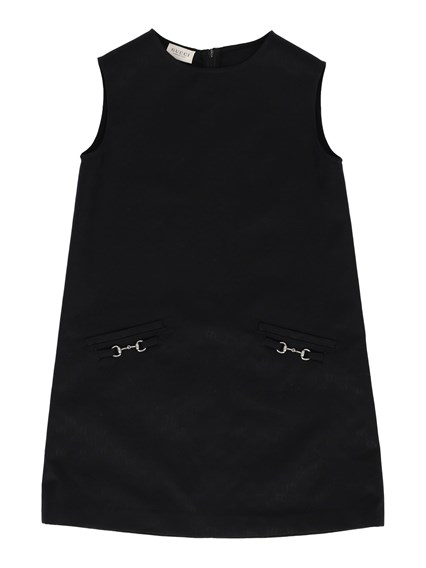 GUCCI KIDS J S/LESS DRESS GG COTTON JACQU