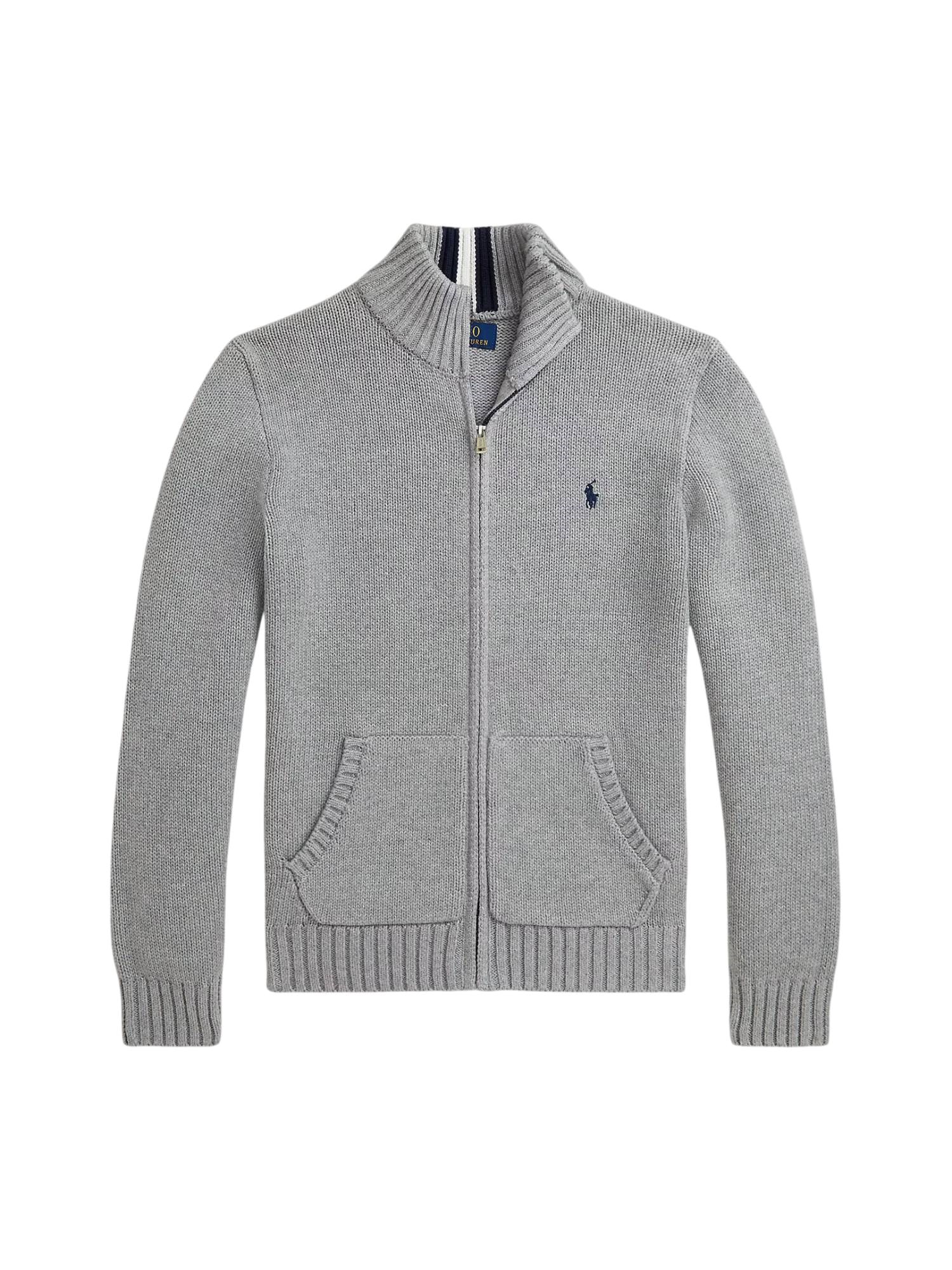 Polo Ralph Lauren Ls Fz Mock-tops-sweater In Gray