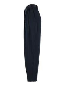 FABIANA FILIPPI PANTALONE CARROT FIT CON PINCES IN ENVER SATIN LUCIDO COLOR BLU NOTTE