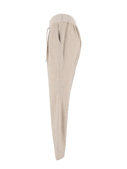 FABIANA FILIPPI FLANNEL JOGGING PANTS WITH KNIT WAISTBAND