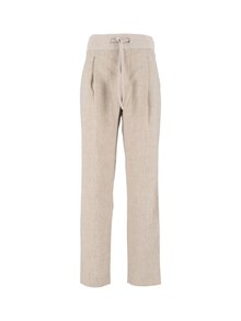 FABIANA FILIPPI FLANNEL JOGGING PANTS WITH KNIT WAISTBAND