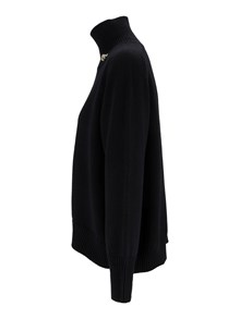 FABIANA FILIPPI MAGLIA COLLO ALTO CROPPED IN MERINOS COLOR BLU NOTTE