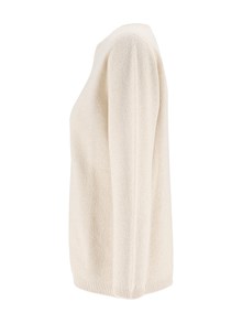 FABIANA FILIPPI MAGLIA SCOLLO BARCA IN PLATINUM LUREX,CHICCO RISO GRANDE COLOR RAFIA