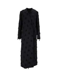 FABIANA FILIPPI CAPPOTTO SENZA REVER IN FIL COUPE' CIUFFI COLOR BLU NOTTE