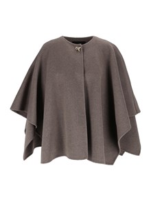 FABIANA FILIPPI WOOL CASHMERE DOUBLE CREW NECK CAPE