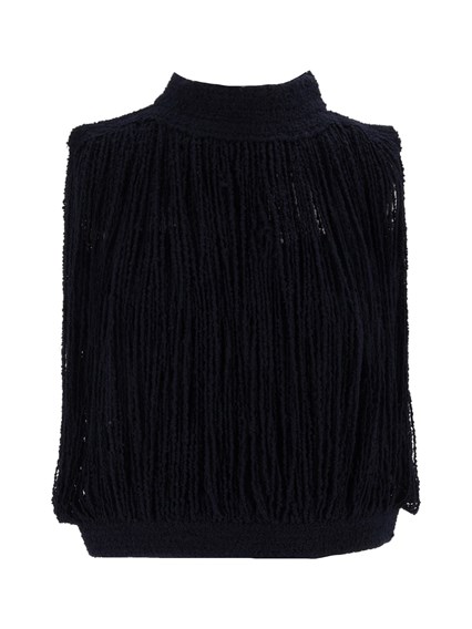 FABIANA FILIPPI BOUCLE' YARN FRINGED TOP